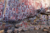 Bandiagara Escarpment, Dogon country, Mopti region, Mali: Songo village circumcision ceremony paintings - rock paintings on the great vault - photo by J.Pemberton