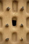 Bandiagara Escarpment area, Dogon country, Mopti region, Mali: wall detail of mud brick Mosque - photo by J.Pemberton