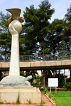 Bamako, Mali: the Emerging Democracy monument - an eagle rides on a turtle - Boulevard October 22 - photo by M.Torres