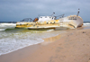 Nouakchott, Mauritania: fishing trawler stranded on the beach of the fishing harbor - Eishou Maru II - Port de Peche - photo by M.Torres