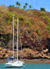 Mamoudzou, Grande-Terre / Mahore, Mayotte: yacht Inou and the vegetation of Pointe Mahabou - photo by M.Torres
