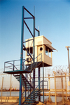 Melilla: Melilla border fence - watch tower - razour wire - | Valla de Melilla - la sirga - photo by M.Torres