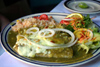 Mexico - San Miguel de Allende (Guanajuato): Rincn de Don Toms - Chicken Enchiladas with Salsa verde - Mexican food - dish (photo by R.Ziff)