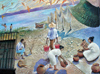 91  Mexico - Jalisco state - Ajijic - mural on a school building - lake Chapala activities - photo by G.Frysinger