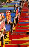 Xochimilco, DF: moored typical boats - chalupas - photo by Y.Baby