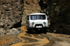 Gobi desert, southern Mongolia: UAZ-452 - minivan in the narrow gorge of Dugany Am, Gurvan Saikhan National Park - photo by A.Ferrari