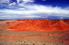 Gobi desert, mngovi province, southern Mongolia: the flaming cliffs of Bayanzag - 'rich in saxaul shrubs' - renowned for the dinosaur bones and eggs found in the area - photo by A.Ferrari