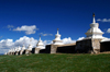 Karakorum, central Mongolia: Erdene Zuu monastery, Kharkhorin - some of the 108 stupas surrounding the monastery - photo by A.Ferrari