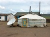 Mongolia - Ulaan Baator / Ulan Bator / ULN: yurt / ger with a satellite dish - photo by P.Artus