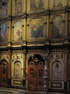 Montenegro - Crna Gora - Kotor: inside the Serbian church of St Nicholas - iconostasis detail - icons - Orthodox - photo by J.Kaman