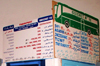 Morocco / Maroc - Mogador / Essaouira: schedules at the bus station - photo by J.Kaman