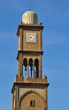 Casablanca, Morocco / Maroc: colonial clock tower on the wall of the medina - Place des Nation Unies - commissioned by Commandant Dessigny - photo by M.Torres