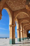 Casablanca, Morocco / Maroc: Hassan II mosque - archway on the western area - photo by M.Torres