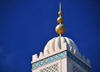 Casablanca, Morocco: Hassan II mosque - small dome and three golden spheres atop the minaret - photo by M.Torres