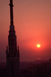 Mozambique / Moambique - Maputo / Loureno Marques: the Cathedral tower at sunset - looking towards the harbour / torre da Catedral de Nossa Senhora da Conceio ao pr do sol - photo by F.Rigaud