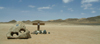 Namibia: Namib desert: final resting place - grave - cross in the desert - photo by J.Banks