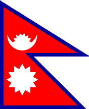 Nepalese flag - Federal Democratic Republic of Nepal / Npal / Sri Nepala Sarkar / Sanghiya Loktantrik Ganatantra Nepal