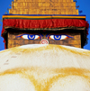 Kathmandu valley, Nepal: Bodhnath stupa - the all seeing eyes of Buddha - photo by W.Allgwer