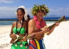 New Caledonia / Nouvelle Caldonie - Noumea - Amde islet: Kanaka entertainers serenade day (photo by R.Eime)