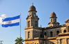Managua, Nicaragua: Old Cathedral and the Nicaraguan flag - Antigua Catedral de Santiago de Managua - photo by M.Torres