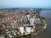 Nigeria - Lagos: Ring road on Lagos island with Victoria island in the background - waterfront - from the air - photo by A.Bartel