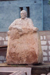 Nagorno Karabakh - Xankandi / Stepanakert: half man - half stone - statue - photo by M.Torres