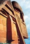 Nagorno Karabakh - Xankandi / Stepanakert: Tatik Papik monument - sculptor: Sarkis Baghdasarian - official title: we are our hills (photo by M.Torres)