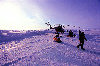 Arctic Ocean: Russian MI-8 helicopter and skiers - North Pole expedition (photo by Eric Philips)