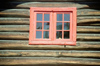 Norway / Norge - Lillehammer (Hedmark): pink window on a timber house (photo by Juraj Kaman)