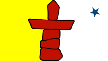 Nunavut territory - flag - inuksuk