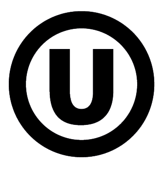 Orthodox union logo as used in Kosher food certification
