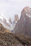 Pakistan - Trango Towers - Baltoro Muztagh subrange - Karakoram mountains - Himalayan range - Northern Areas: group of dramatic granite spires located on the north side of the Baltoro Glacier - photo by A.Summers
