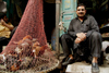 Lahore, Punjab, Pakistan: chicken in a net - poultry seller in the Old City - photo by G.Koelman