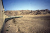Charan desert - Baluchistan: train travelling round a bend - railway / Cesta vlakem pes pou? Charan - Balistn - photo by J.Kaman