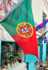 Bethlehem, West Bank, Palestine: Portuguese flag on a shop front - photo by M.Torres