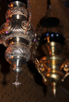 Bethlehem, West Bank, Palestine: Church of the Nativity - incense burners in the Grotto of the Nativity, the underground cave located beneath the basilica - photo by M.Torres
