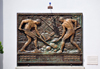 Panama canal: Miraflores locks - workers and machinery - bronze plaque in honour of Lieutenant Colonel David DuBose Gaillard (copy), United States Army engineer in charge of the central division of the canal - the Culebra cut was renamed after him - artist James Earl Fraser - photo by M.Torres