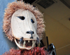 Panama City / Ciudad de Panama: Casco Viejo - Ember palm fiber mask - lion - photo by M.Torres