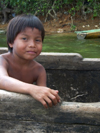Panama - Chagres National Park: Embera Drua Kid Stares at the Camera - photo by H.Olarte