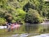 Panama - Chagres National Park: a group of tourists travel upriver to the Embera Drua village - Chagres River - photo by H.Olarte