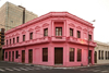 Asuncin, Paraguay: pink faade - colonial style house, city-centre - photo by A.Chang