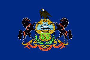 Pennsylvania flag - Motto: Virtue, liberty, and independence - United States of America / Estados Unidos / Etats Unis / EE.UU / EUA / USA-