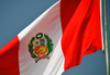 Lima, Peru: Peruvian flag - coat of arms designed by Jos Gregorio Paredes and Francisco Javier Corts - Pabelln Nacional peruano - photo by M.Torres