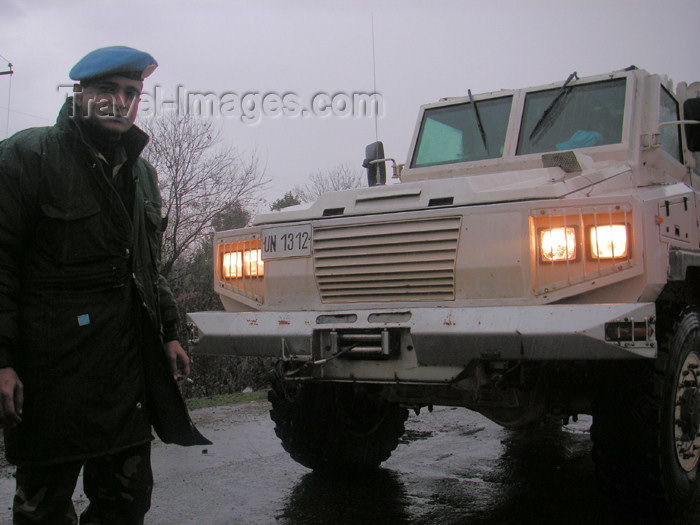 abkhazia2: Abkhazia - Inguri River/Gali: UNOMIG soldier - UN peace keeper - United Nations Observer Mission in Georgia (photo by A.Kilroy) - (c) Travel-Images.com - Stock Photography agency - Image Bank