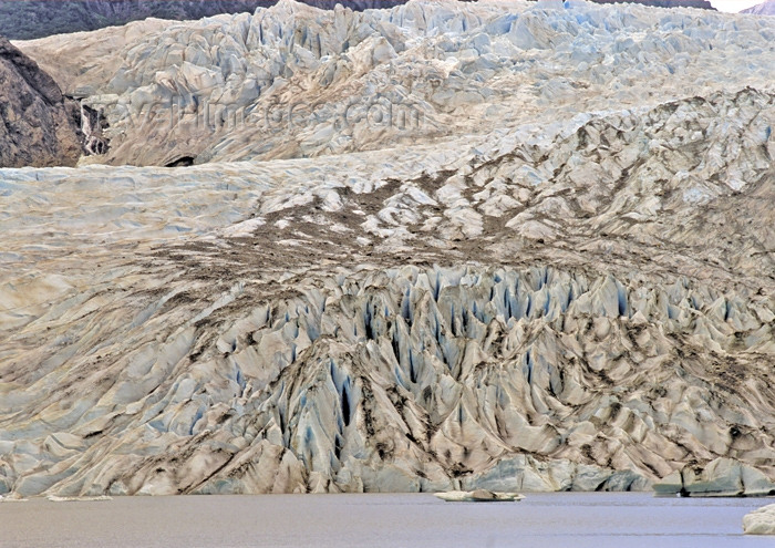 alaska109: Alaska - Juneau:Menden Hall glacier - meeting the sea (photo by A.Walkinshaw) - (c) Travel-Images.com - Stock Photography agency - Image Bank