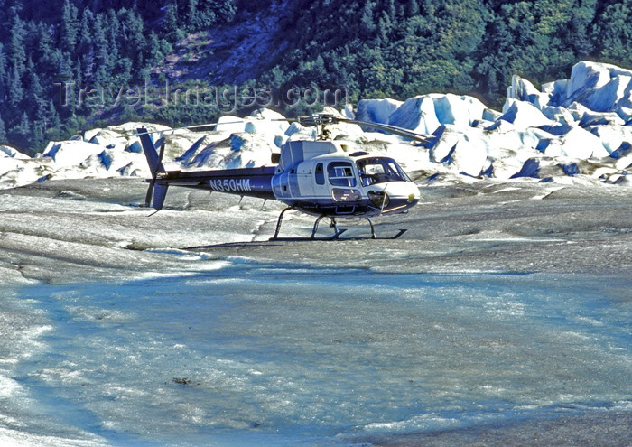 alaska116: Alaska - Glacier Bay NP: helicopter - Eurocopter AS350 A-star on the ice - Northstar Trekking LLC - photo by A.Walkinshaw - (c) Travel-Images.com - Stock Photography agency - Image Bank