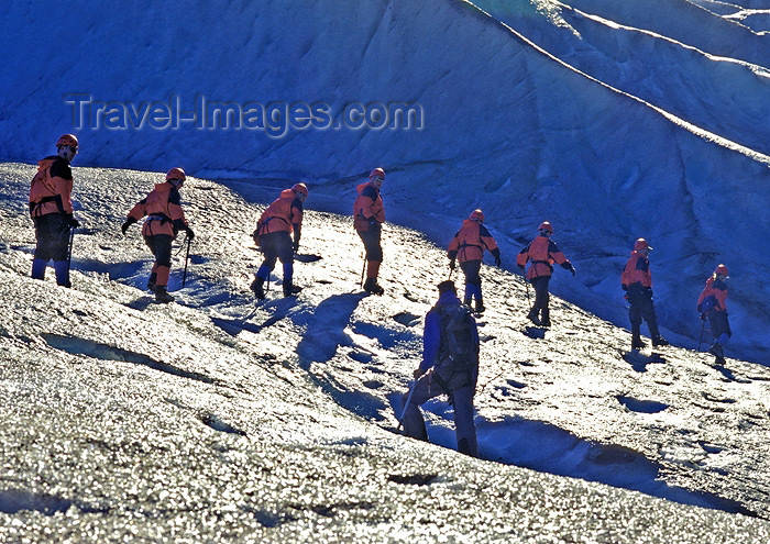 alaska127: Alaska - Glacier Bay NP: Glacier Track - group climbing (photo by A.Walkinshaw) - (c) Travel-Images.com - Stock Photography agency - Image Bank