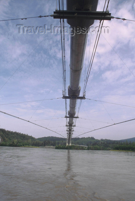 alaska195: Tanana river, Alaska: the trans-Alaska pipeline crossing the river - photo by E.Petitalot - (c) Travel-Images.com - Stock Photography agency - Image Bank