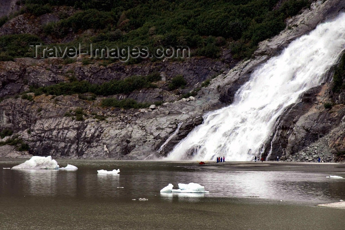 alaska80: Alaska - Juneau: observing a 1000 foot waterfall (photo by Robert Ziff) - (c) Travel-Images.com - Stock Photography agency - Image Bank