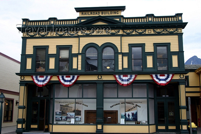 alaska95: Alaska - Skagway: Klondike gold rush national historical park - former Railroad building (photo by Robert Ziff) - (c) Travel-Images.com - Stock Photography agency - Image Bank